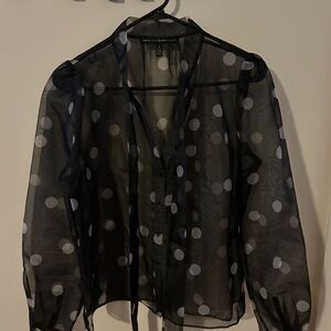 Sheer polka dot top